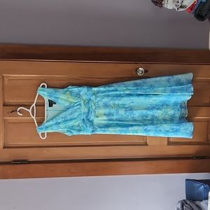 Spring multi blue colored dress